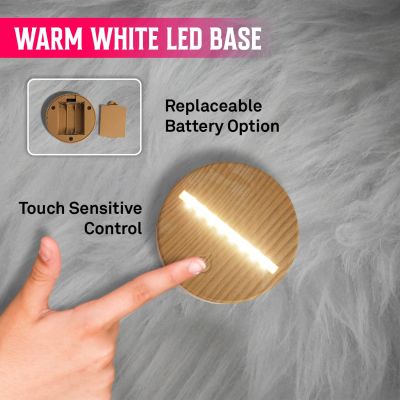 3D Illusion Microphone Night Light Lamp Warm White Light  Table Desk Decoration Lamps Gift  USB Cable  Gift for Music Lover  Home Decor Light